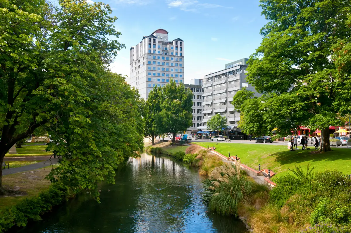 Avon River and Christchurch city